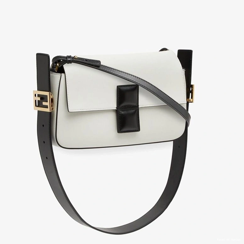 Cheap HOT Nappa Bag Fendi White Baguette Medium In Twist Leather 0713